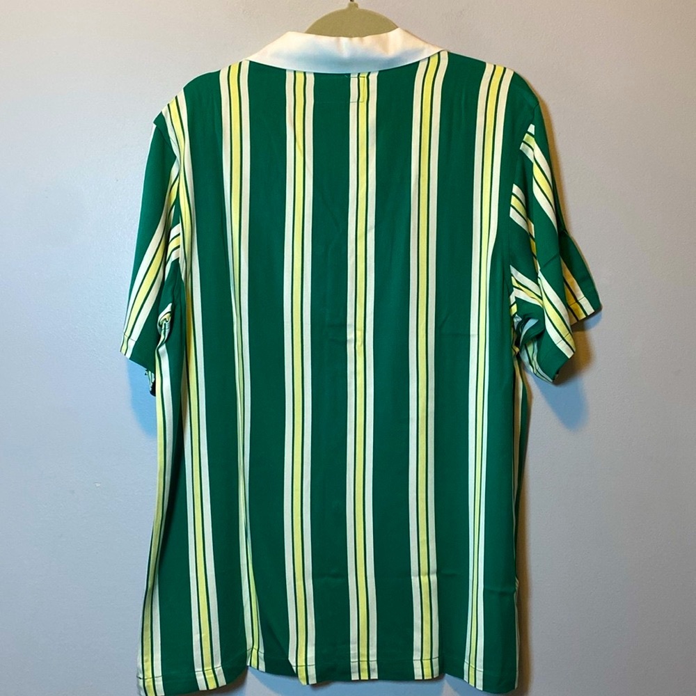 Bogey Boys Striped Button Up Shirt NEW Men's Small Green Stripe Rayon Retro Golf - Picture 8 of 12